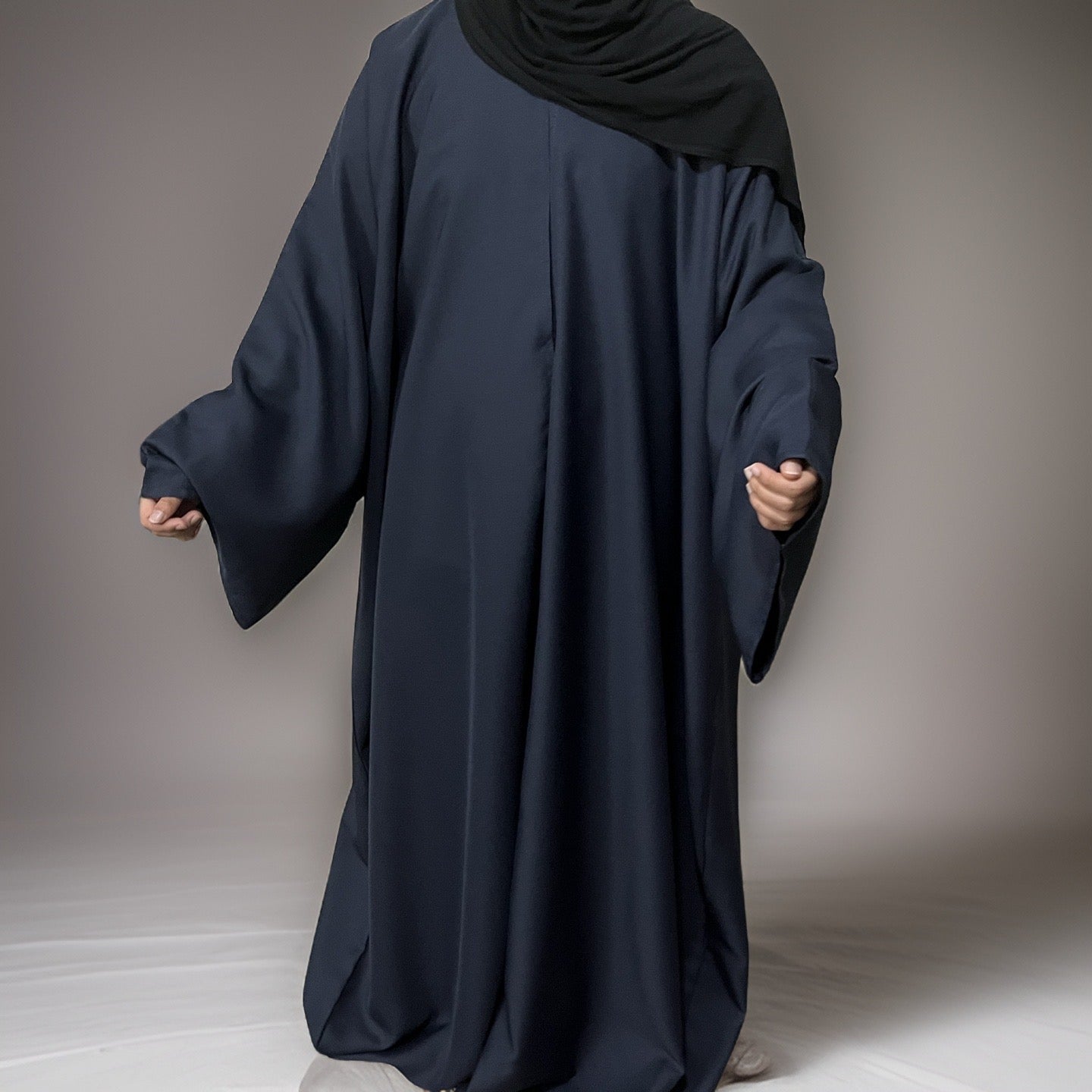 Dark Navy Butterfly Waterproof Abaya