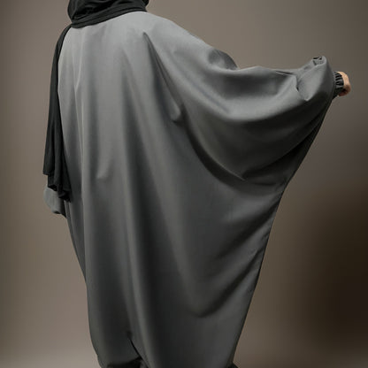 Grey Waterproof Closed Butterfly Abaya