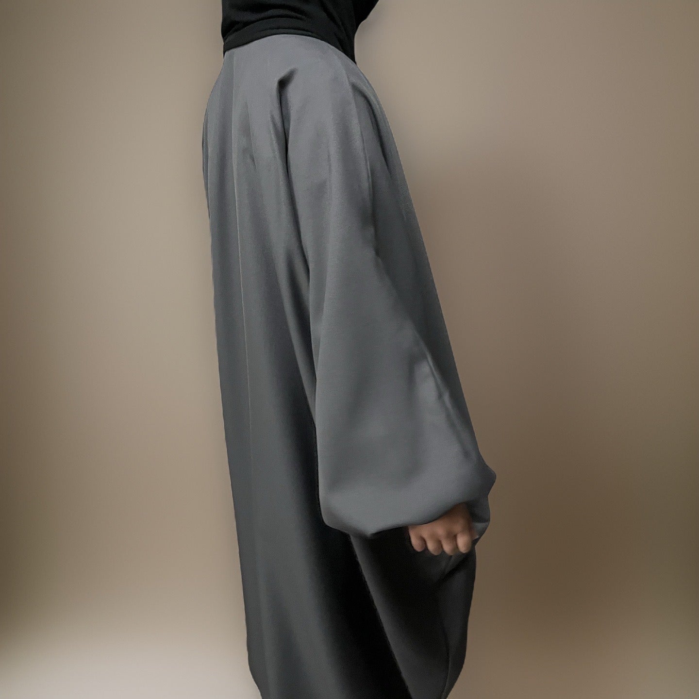 Grey Waterproof Closed Butterfly Abaya