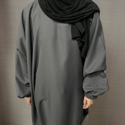 Grey Waterproof Closed Butterfly Abaya