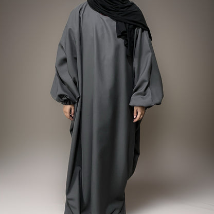 Grey Waterproof Closed Butterfly Abaya